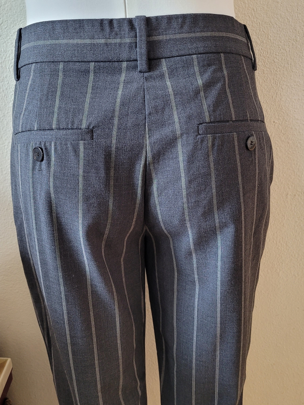 Theory Treeca Charcoal Pinstripe Crop Trousers - Picture 6 of 10